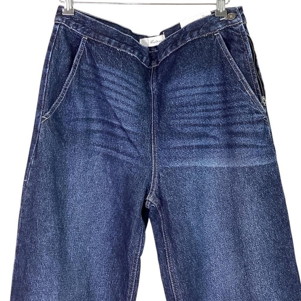 KanCan Jeans Women 9 28 Blue Cotton Ultra High Rise Super Flare Side Zip NEW - Picture 11 of 12